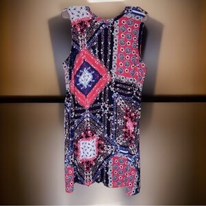 DR2 anth. Pink and Blue Patterned Midi Dress